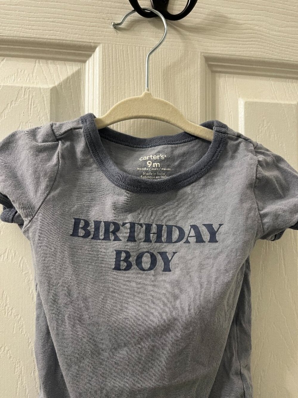 Carter's Blue Birthday Boy 9M Onesie
